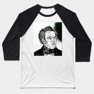 Franz Schubert Black And White Portrait | Franz Schubert Artwork 2 Baseball T-Shirt